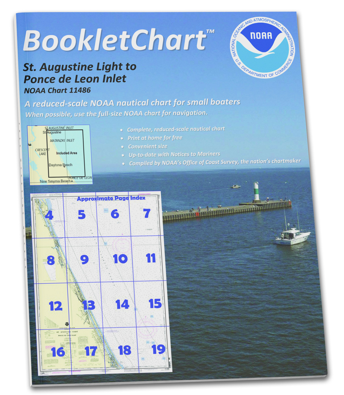 HISTORICAL NOAA BookletChart 11486: St. Augustine Light to Ponce de Leon Inlet
