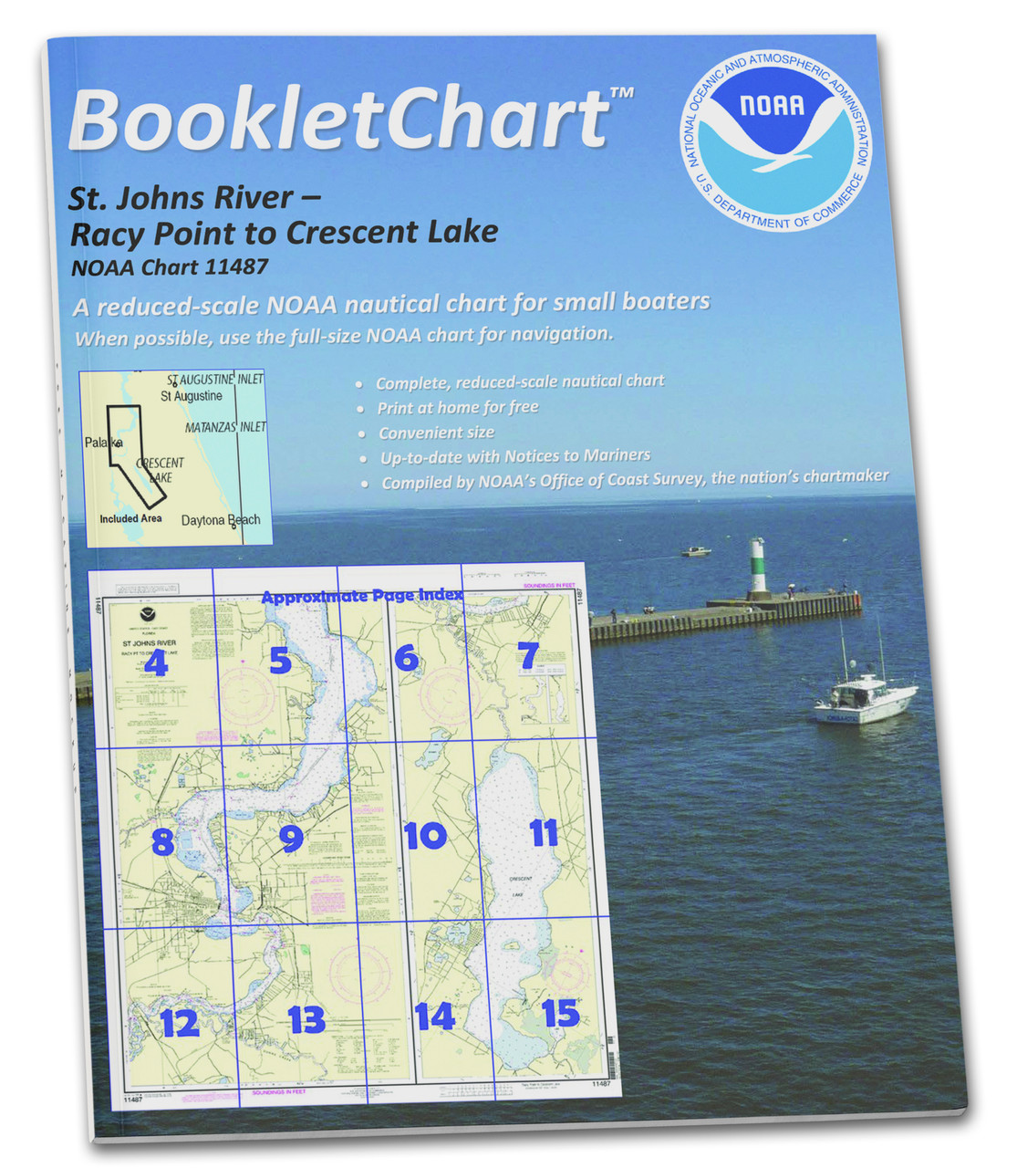 HISTORICAL NOAA BookletChart 11487: St. Johns River Racy Point to Crescent Lake