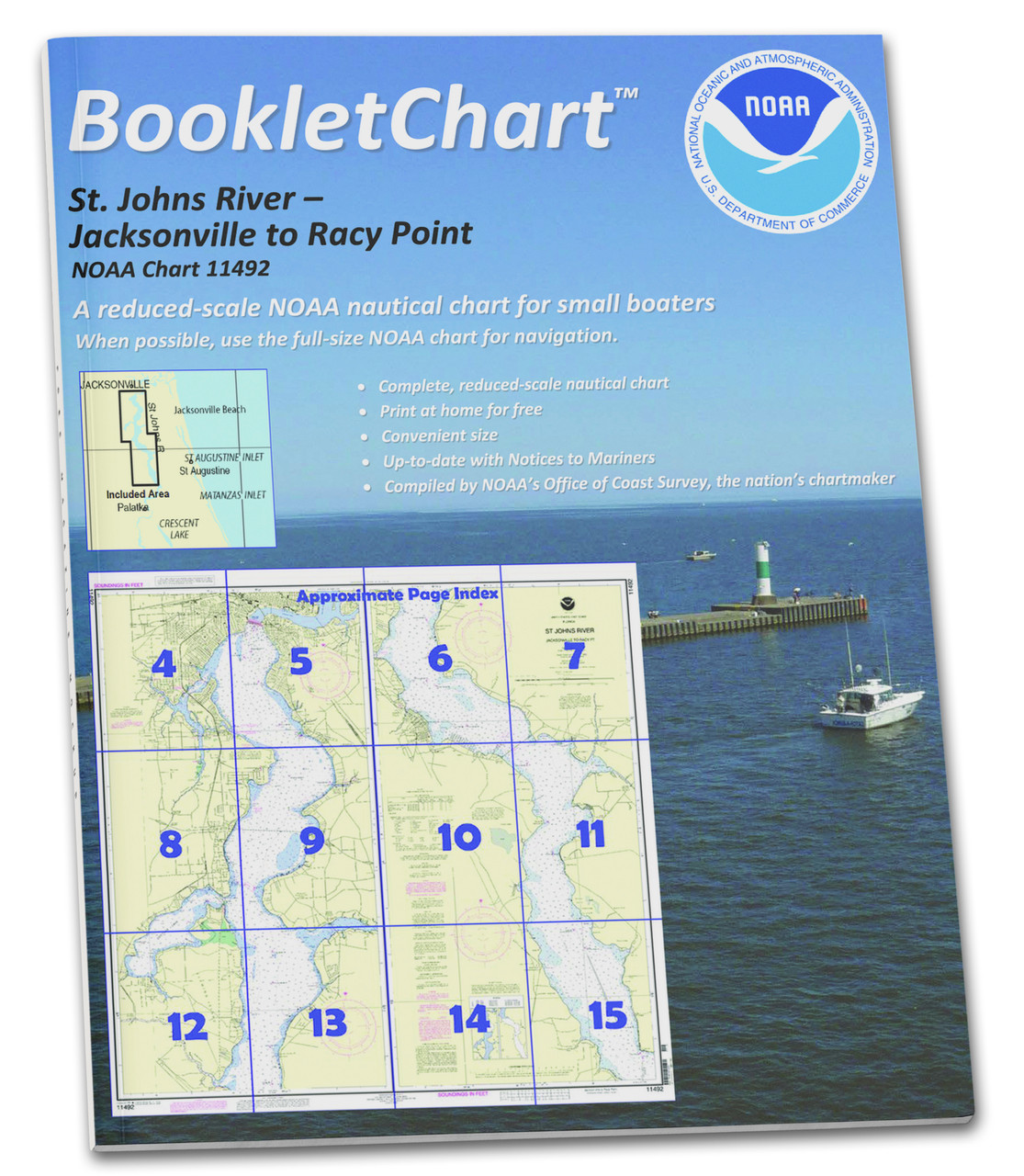NOAA BookletChart 11492: St. John's River Jacksonville to Racy Point