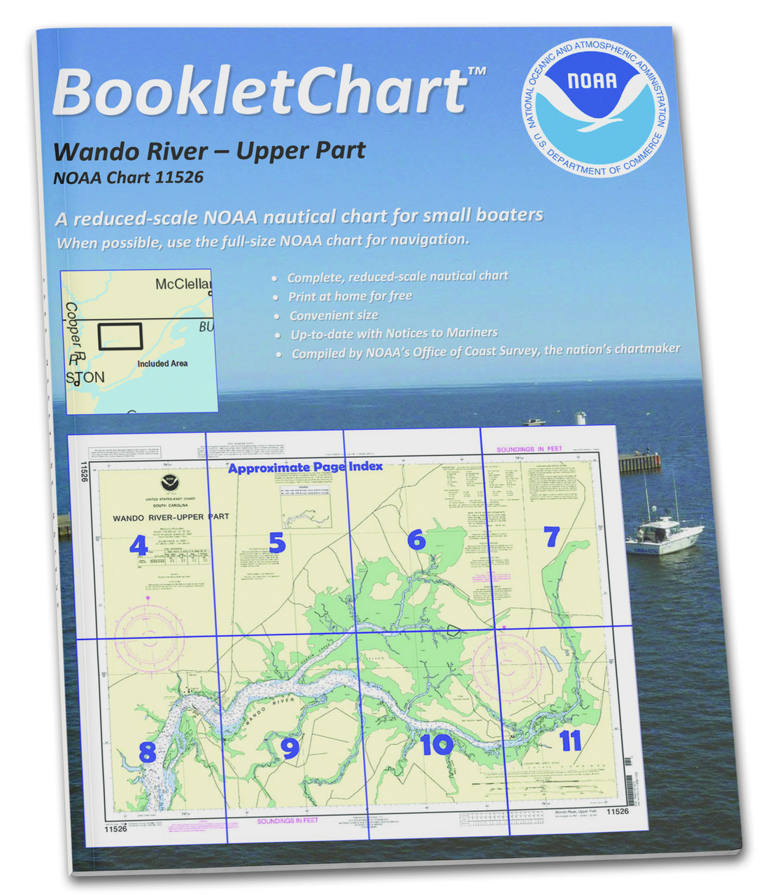 HISTORICAL NOAA Booklet Chart 11526: Wando River Upper Part