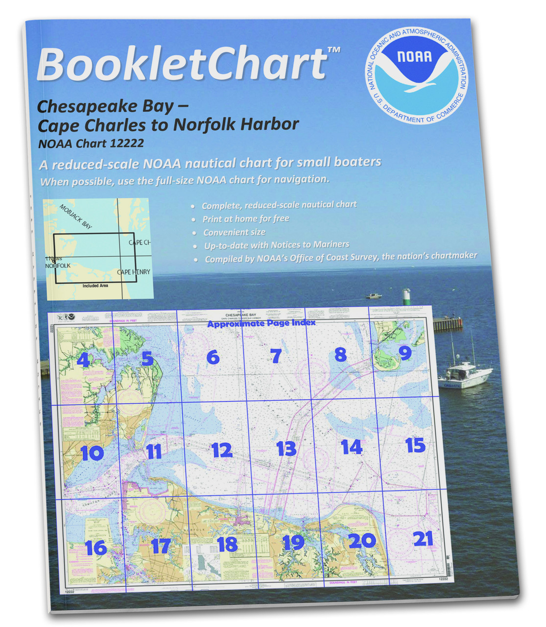 NOAA BookletChart 12222: Chesapeake Bay Cape Charles to Norfolk Harbor