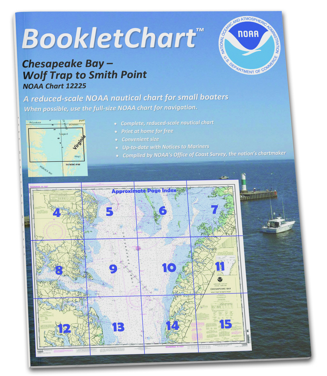 NOAA BookletChart 12225: Chesapeake Bay Wolf Trap to Smith Point