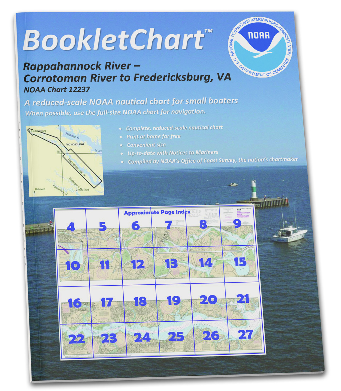 HISTORICAL NOAA BookletChart 12237: Rappahannock River Corrotoman River to Fredericksburg