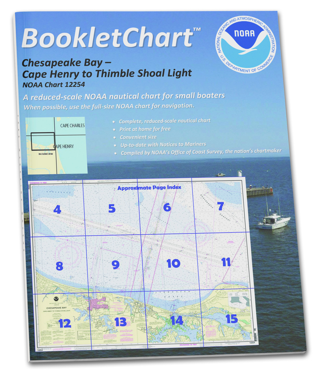 NOAA BookletChart 12254: Chesapeake Bay Cape Henry to Thimble Shoal Light