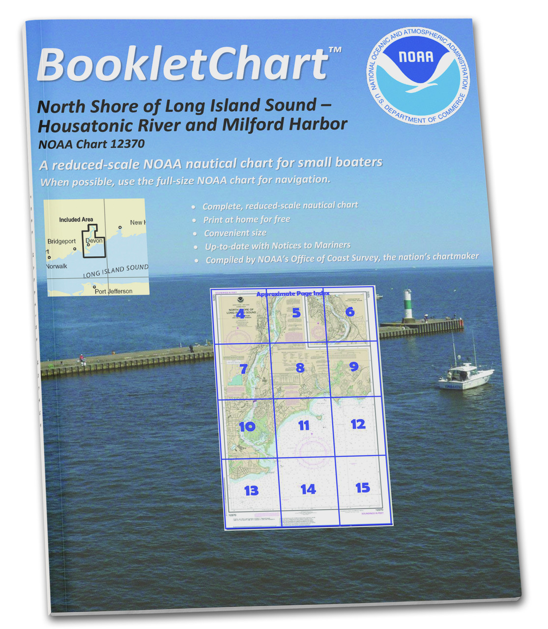 NOAA Booklet Chart 12370: North Shore of Long Island Sound Housatonic River and Milford Harbor, etc.