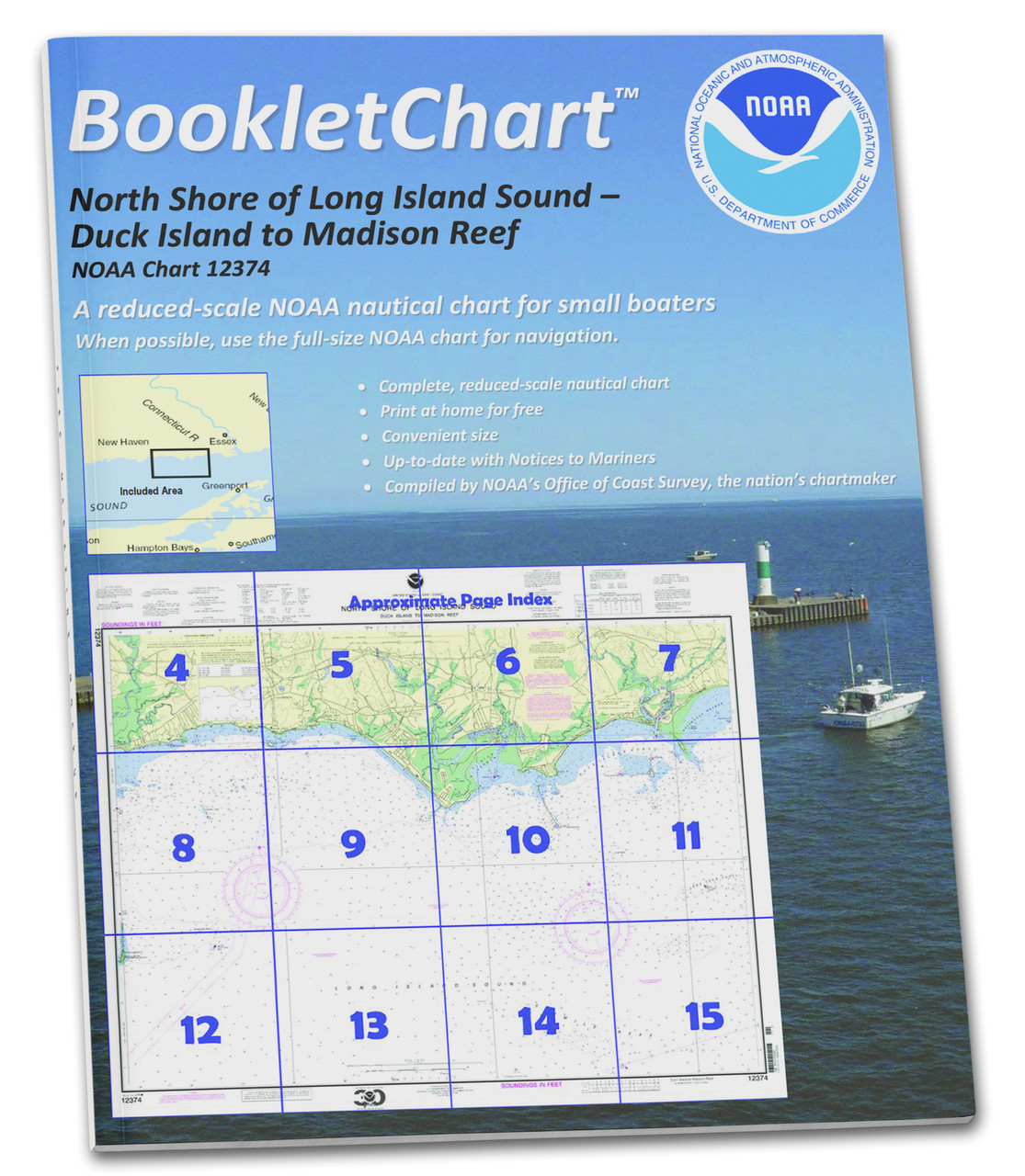 NOAA Booklet Chart 12374: North Shore of Long Island Sound Duck Island to Madison Reef