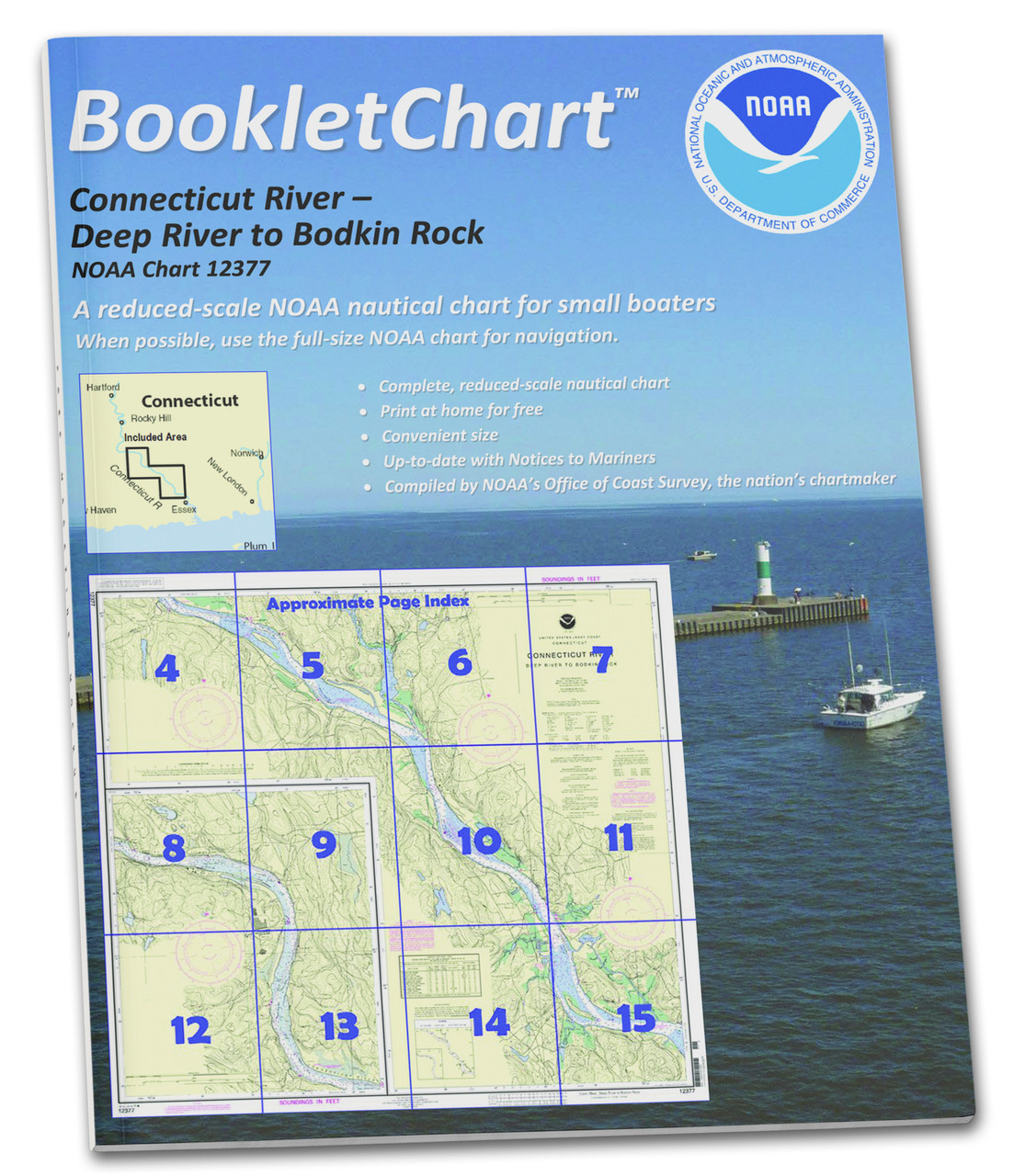 NOAA Booklet Chart 12377: Connecticut River Deep River to Bodkin Rock