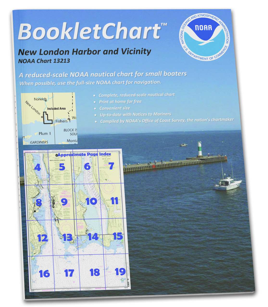 NOAA BookletChart 13213: New London Harbor and Vicinity;Bailey Point to Smith Cove
