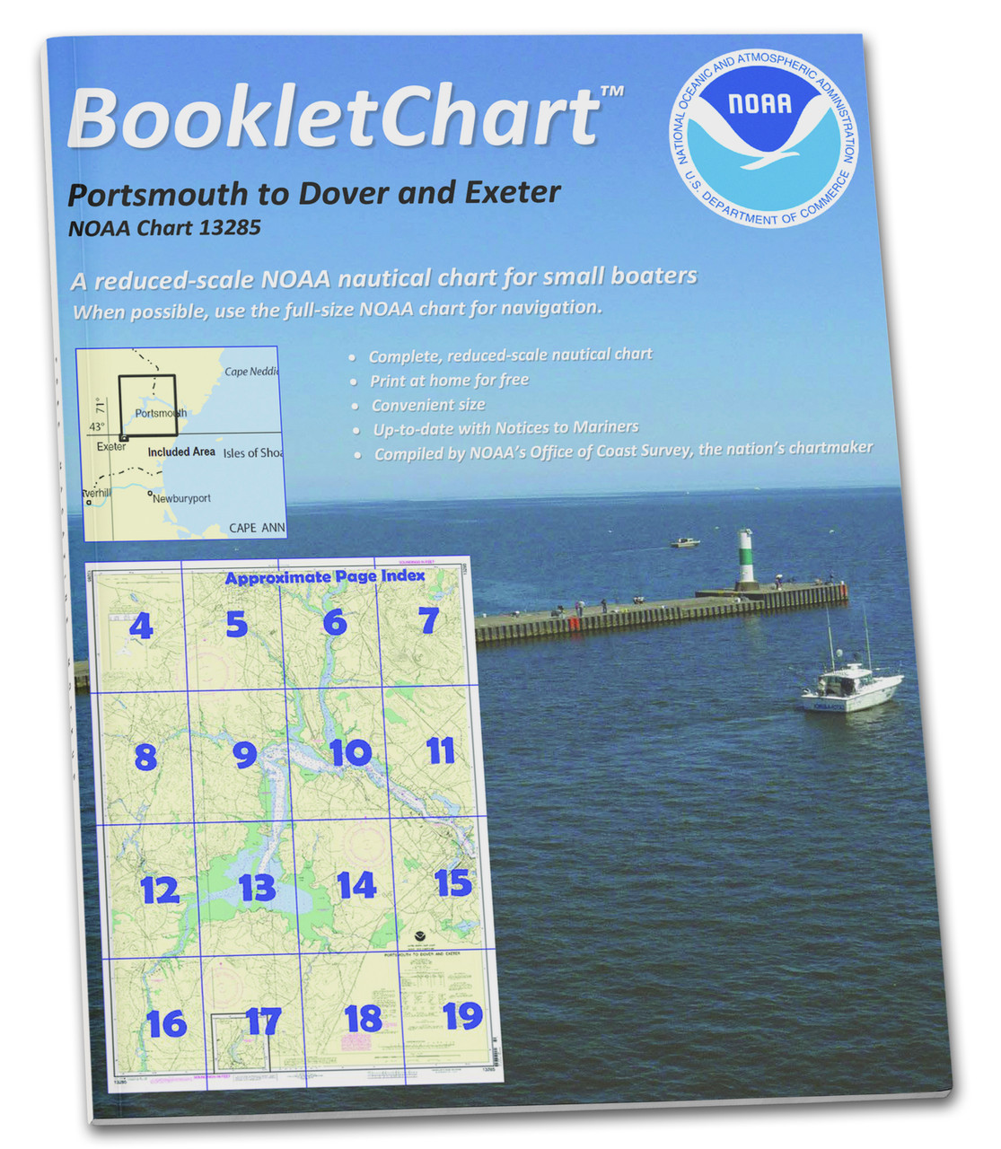 NOAA BookletChart 13285: Portsmouth to Dover and Exeter