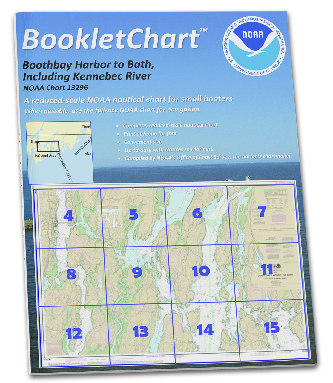 NOAA BookletChart 13296: Boothbay Harbor to Bath: Including Kennebec River