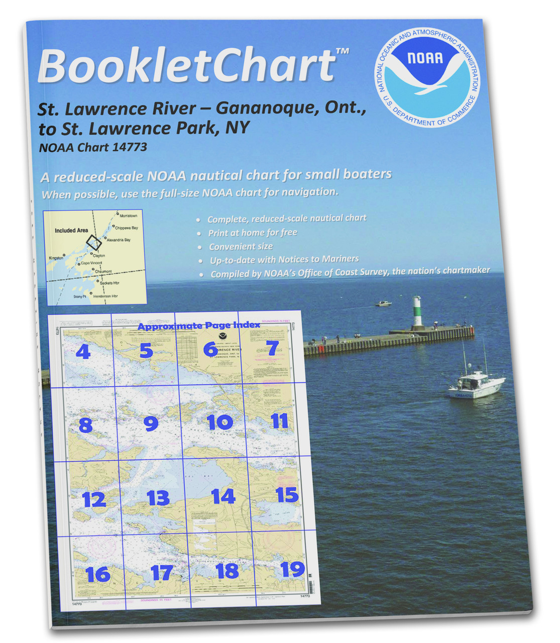 NOAA BookletChart 14773: Gananoque: ONT.: to St. Lawrence Park. N.Y.
