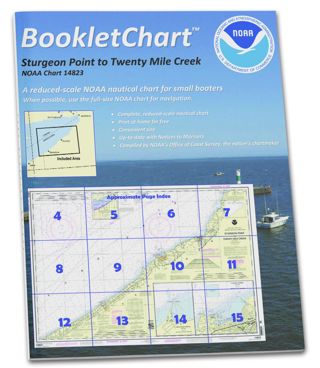 HISTORICAL NOAA BookletChart 14823: Sturgeon Point to Twentymile Creek;Dunkirk Harbor;Barcelona Harbor