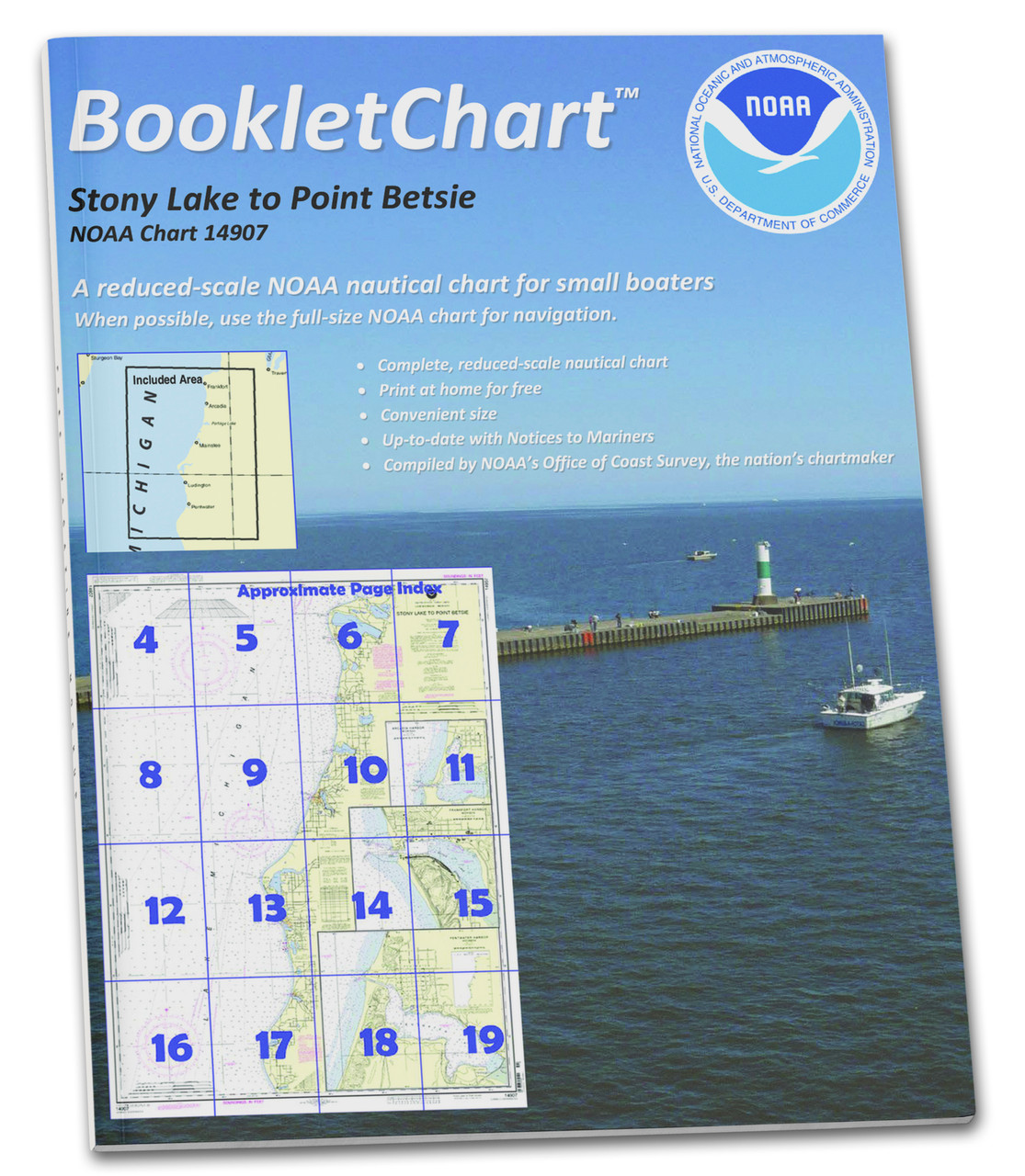 HISTORICAL NOAA BookletChart 14907: Stony Lake to Point Betsie;Pentwater;Arcadia;Frankfort