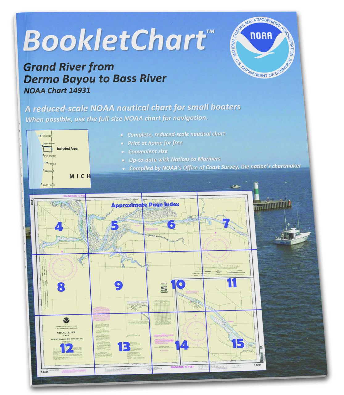 HISTORICAL NOAA Booklet Chart 14931: Grand River from Dermo Bayou to Bass River