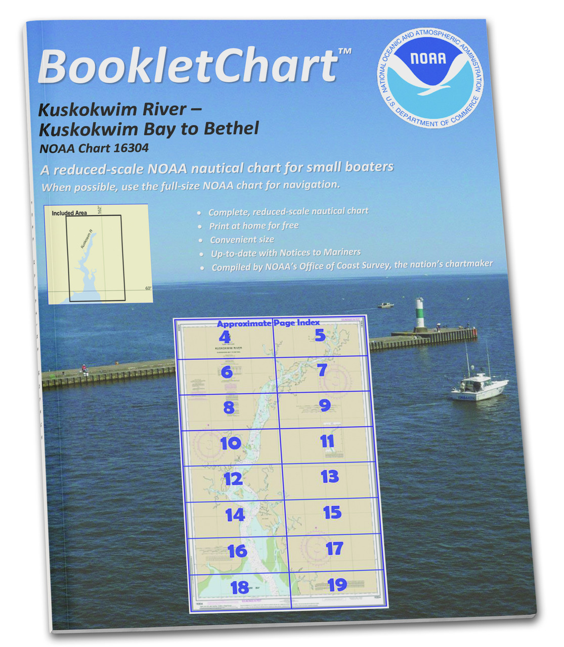 HISTORICAL NOAA Booklet Chart 16304: Kuskokwim Bay to Bethel