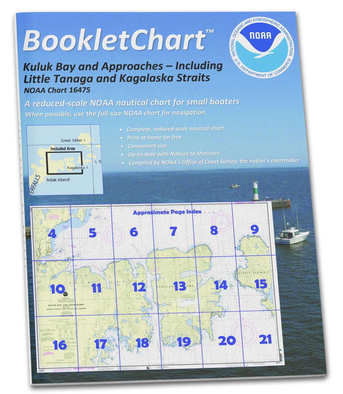 HISTORICAL NOAA Booklet Chart 16475: Kuluk Bay and approaches: Including Little Tanaga and Kagalaska, etc.