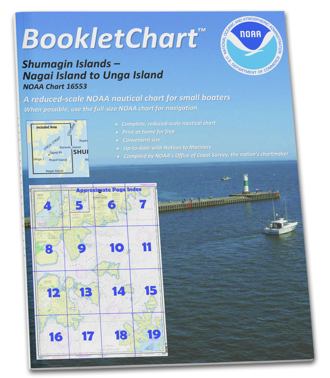 HISTORICAL NOAA BookletChart 16553: Shumagin Islands-Nagai I. to Unga I;Delarof Harbor;Popof Strait: nort.