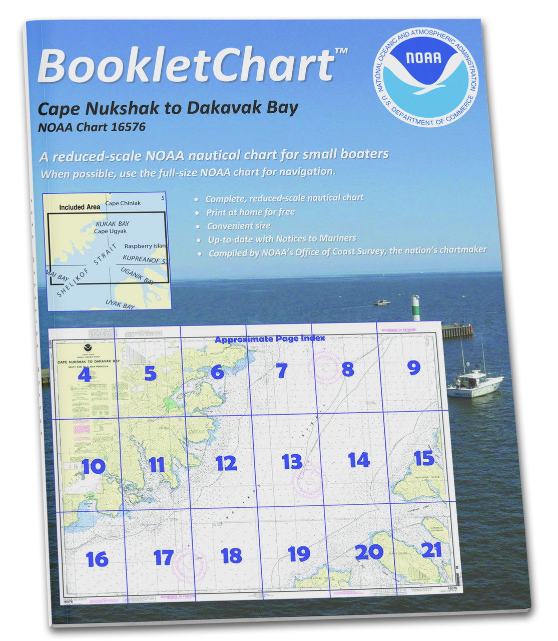 HISTORICAL NOAA BookletChart 16576: Shelikof Strait-Cape Nukshak to Dakavak Bay