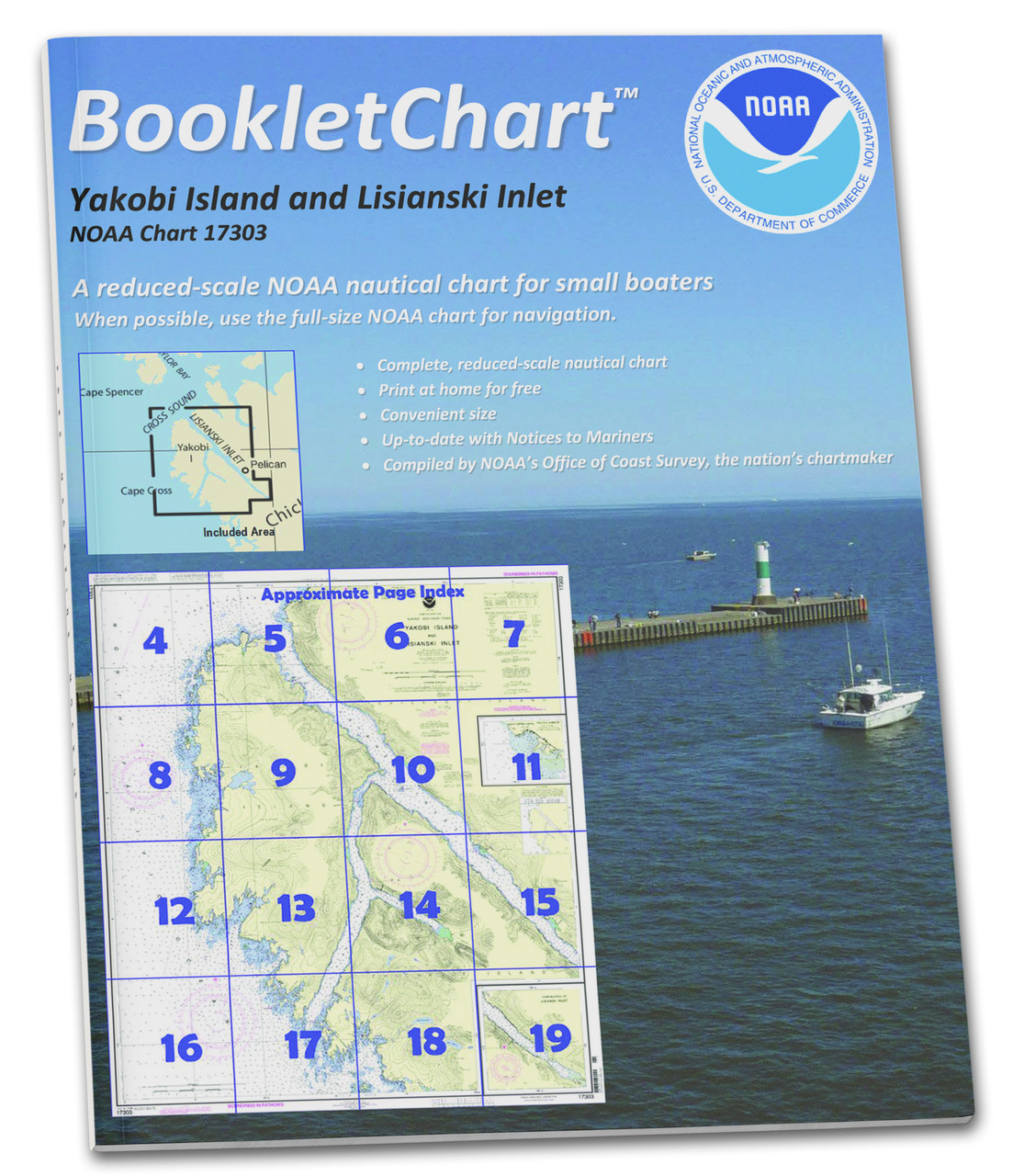 HISTORICAL NOAA BookletChart 17303: Yakobi Island and Lisianski Inlet;Pelican Harbor
