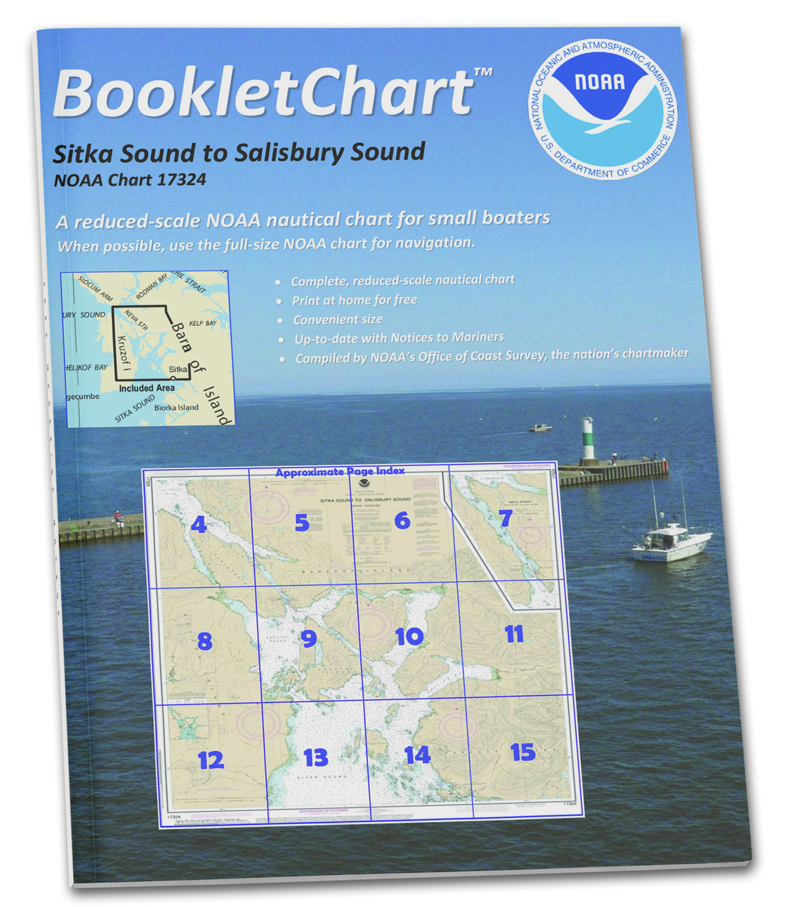 NOAA BookletChart 17324: Sitka Sound to Salisbury Sound: Inside Passage;Neva Str.-Neva Pt. to Z.