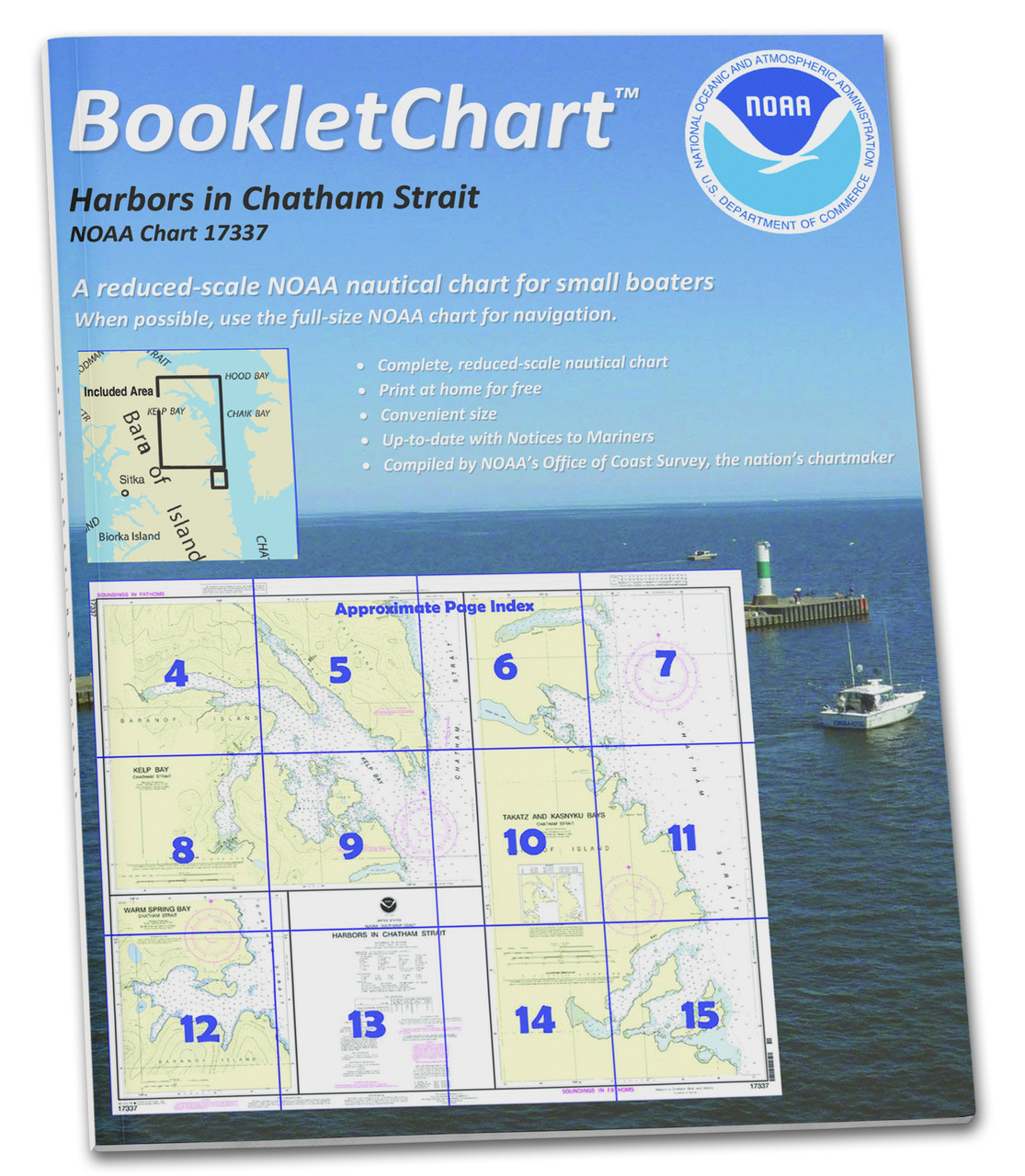 HISTORICAL NOAA BookletChart 17337: Harbors in Chatham Strait Kelp Bay;Warm Spring Bay;Takatz and Kasnyku