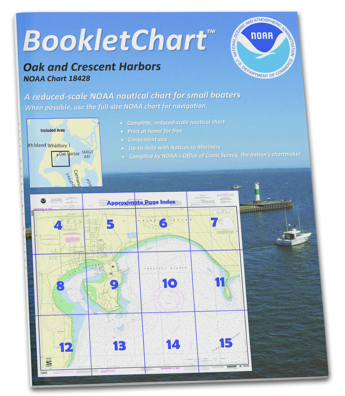 NOAA BookletChart 18428: Oak and Crescent Harbors