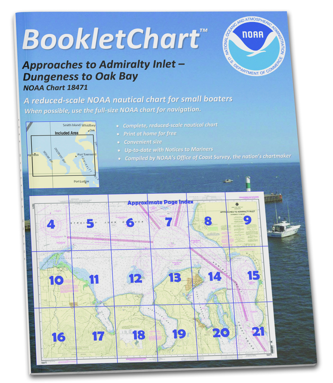 NOAA BookletChart 18471: Approaches to Admiralty Inlet Dungeness to Oak Bay