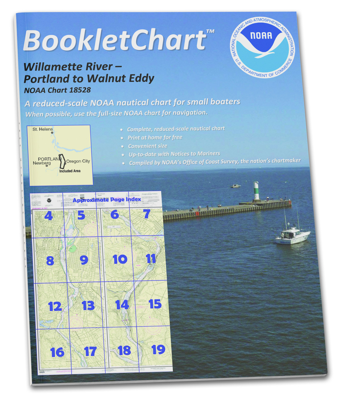 HISTORICAL NOAA BookletChart 18528: Willamette River Portland to Walnut Eddy