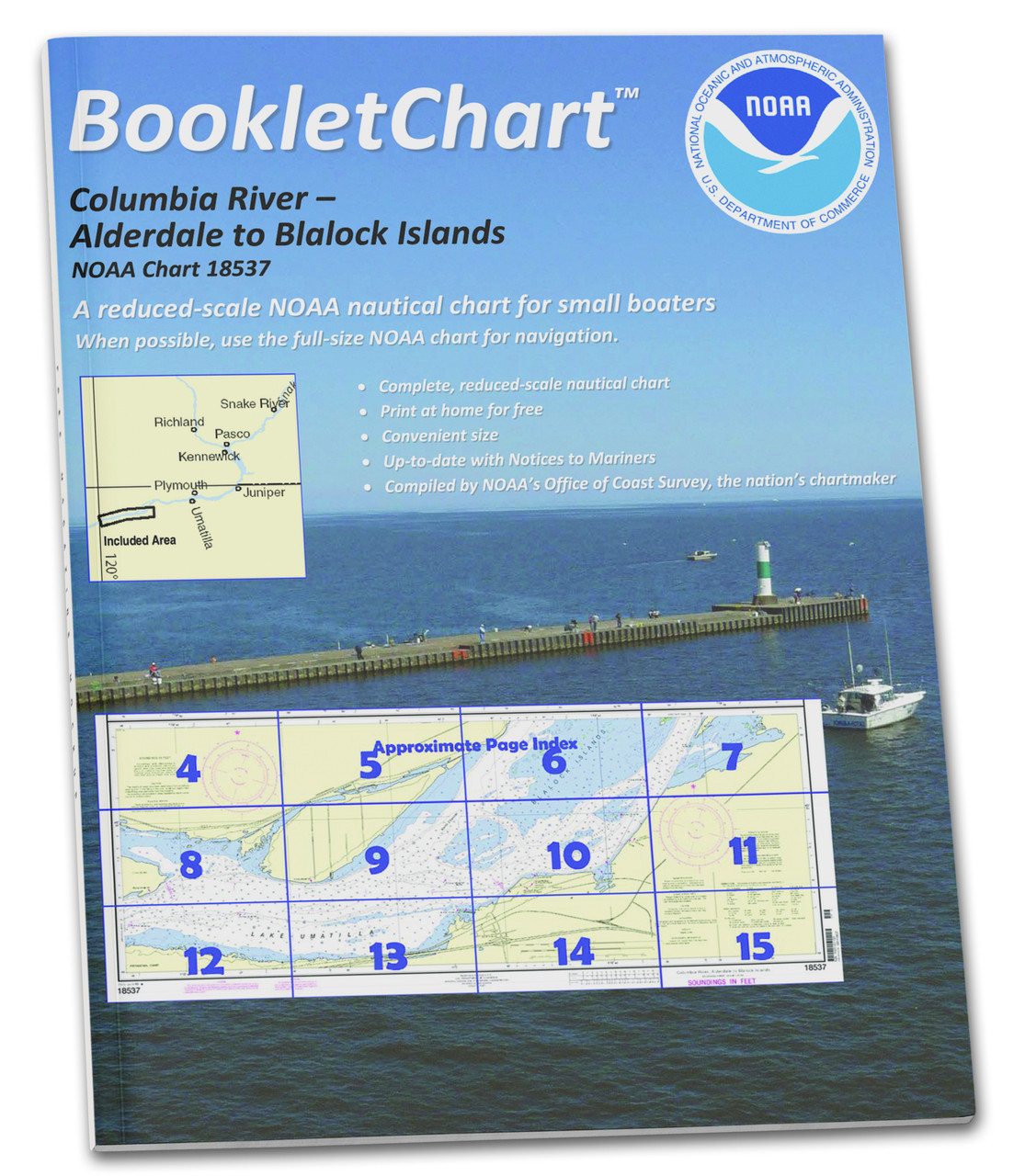 NOAA BookletChart 18537: Columbia River Alderdale to Blalock Islands