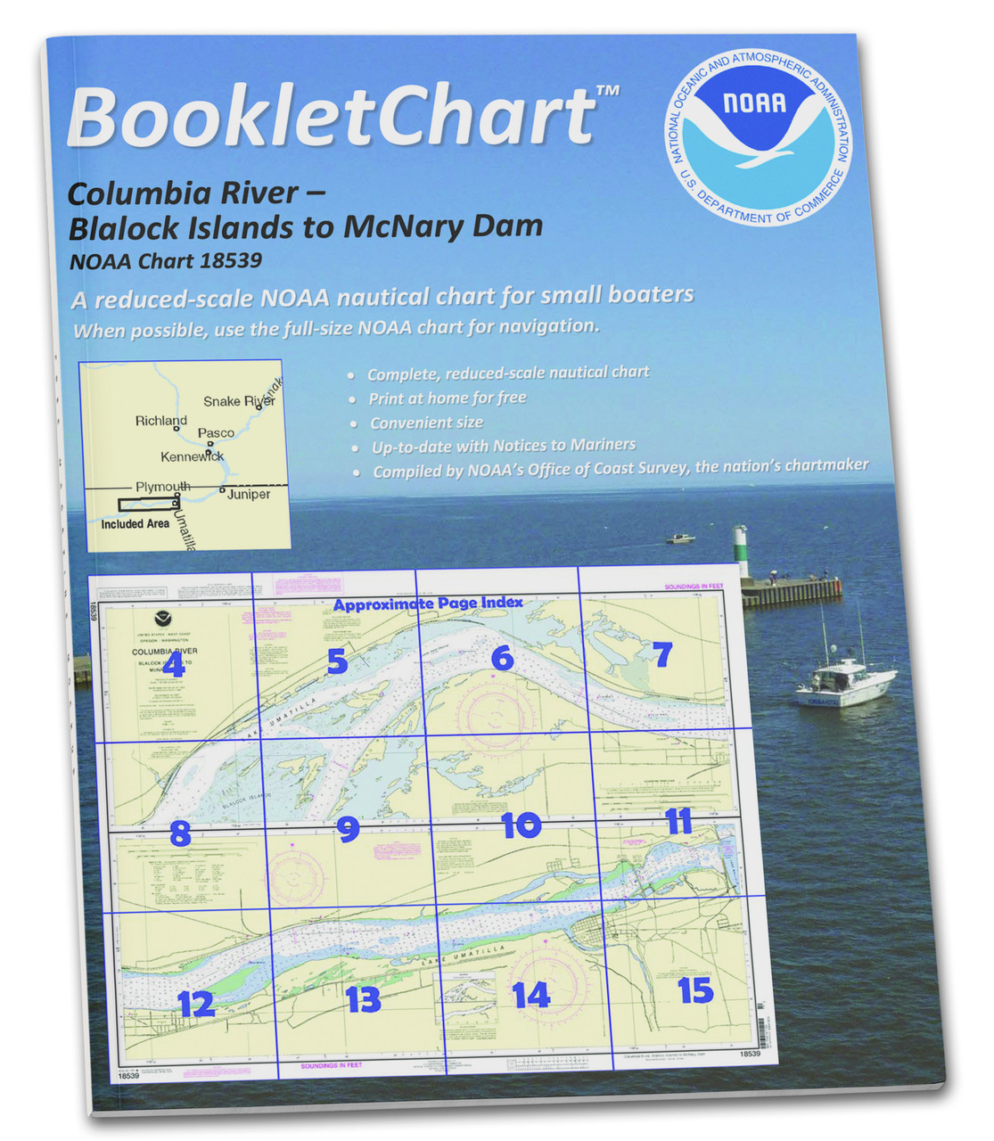 NOAA BookletChart 18539: Columbia River Blalock Islands to McNary Dam