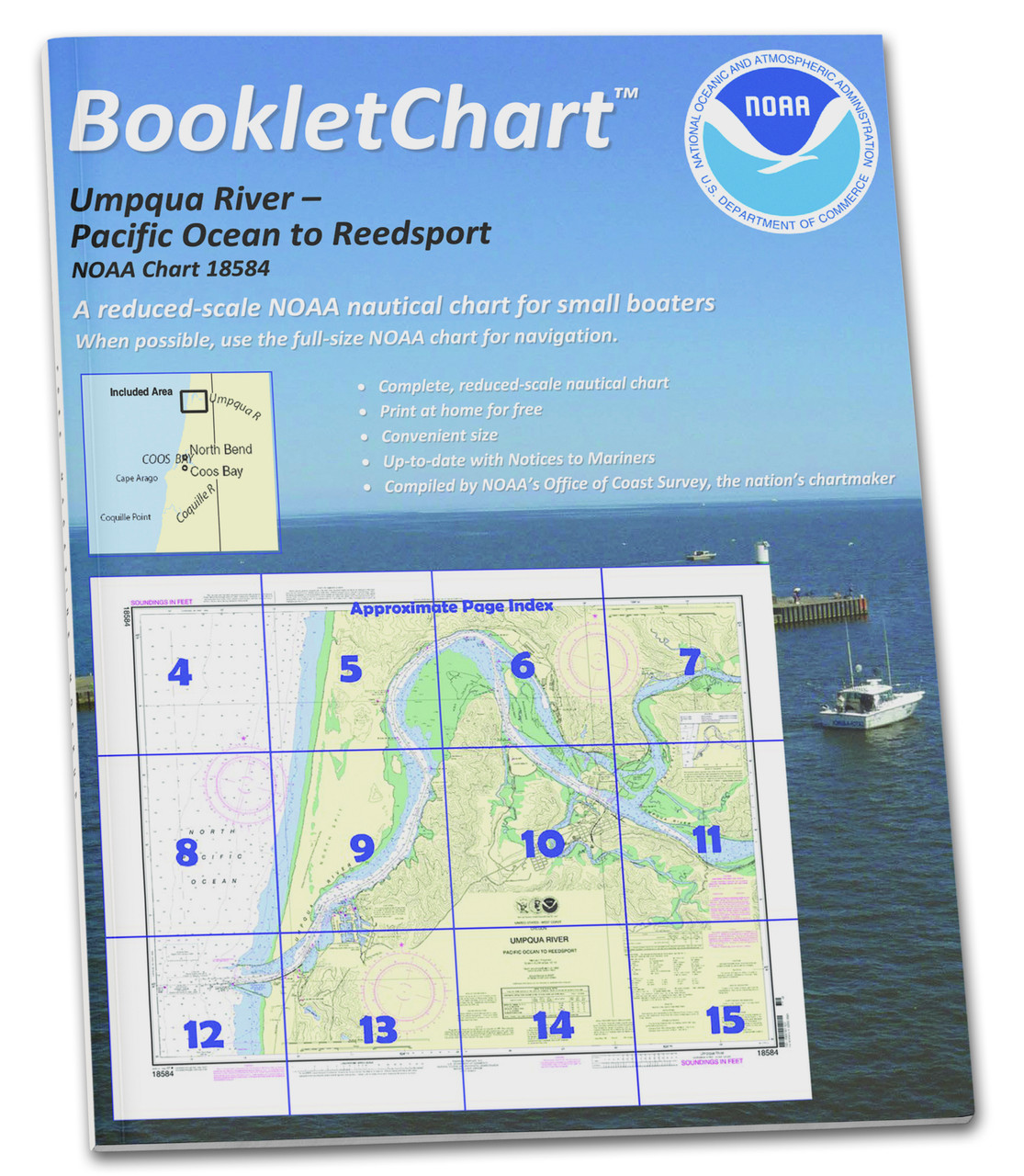 NOAA BookletChart 18584: Umpqua River Pacific Ocean to Reedsport