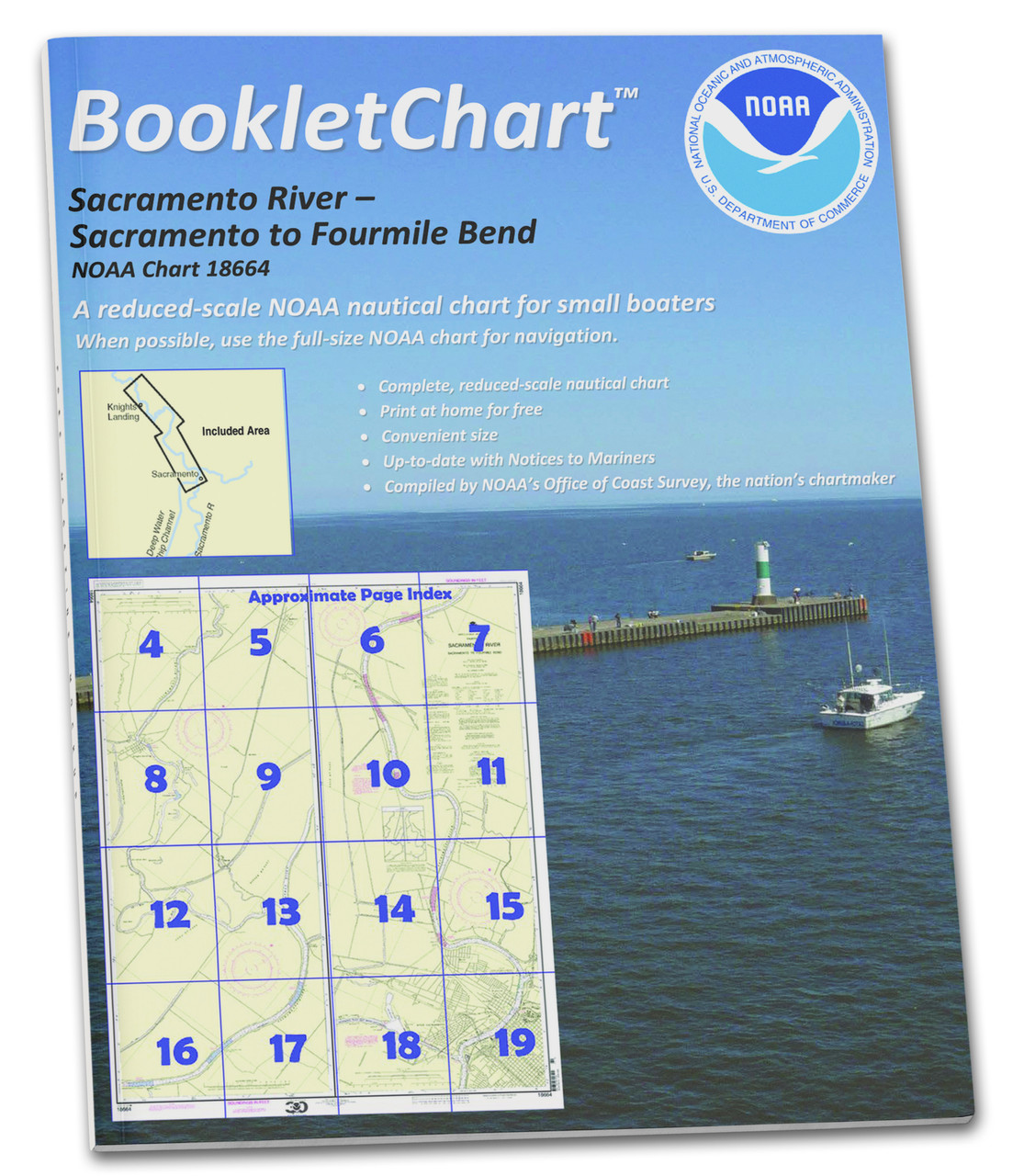 NOAA Booklet Chart 18664: Sacramento River Sacramento to Fourmile Bend