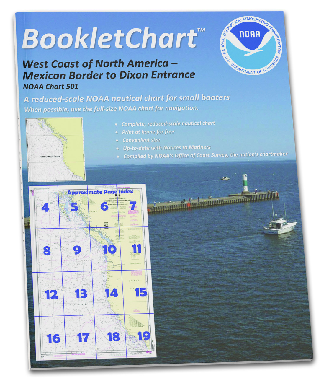 NOAA BookletChart 501: North Pacific Ocean West Coast of North America Mexican Border to Dixon