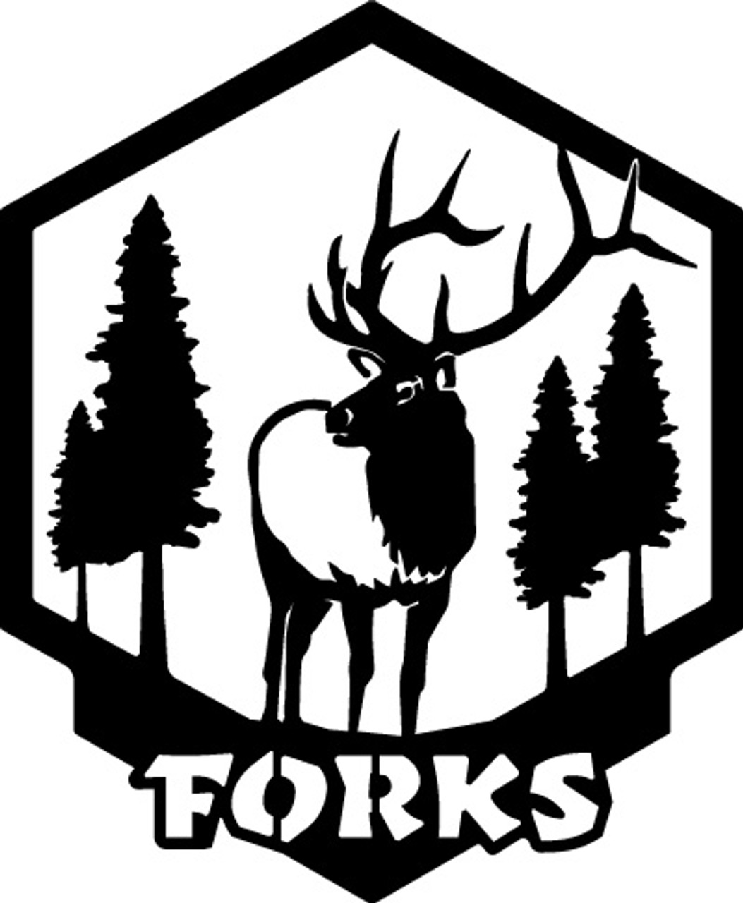 Elk Badge w/ Forks MAGNET