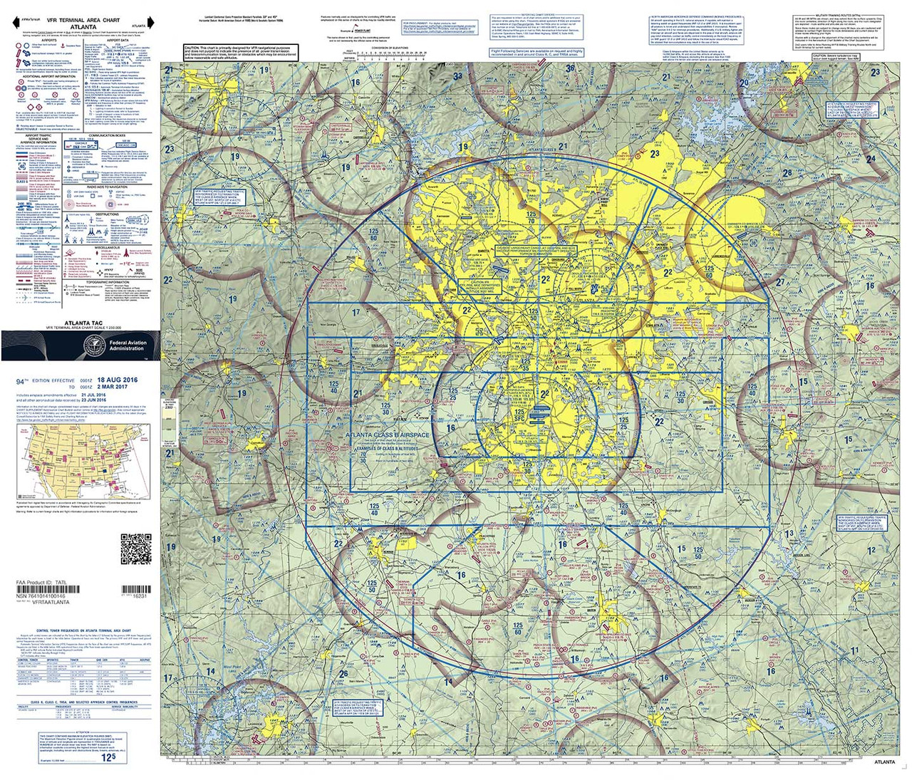 Terminal Area Charts (Folded), Folded Chart: Atlanta (TATL)