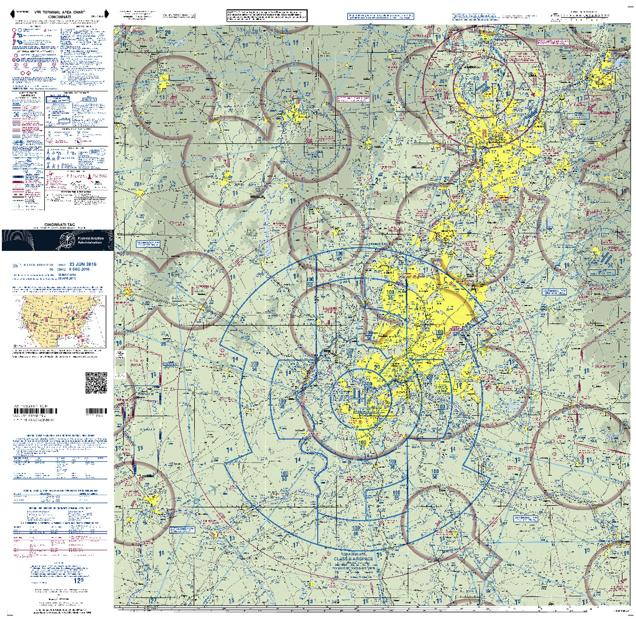 Terminal Area Charts (Folded), Folded Chart: Cincinatti (TCIN)