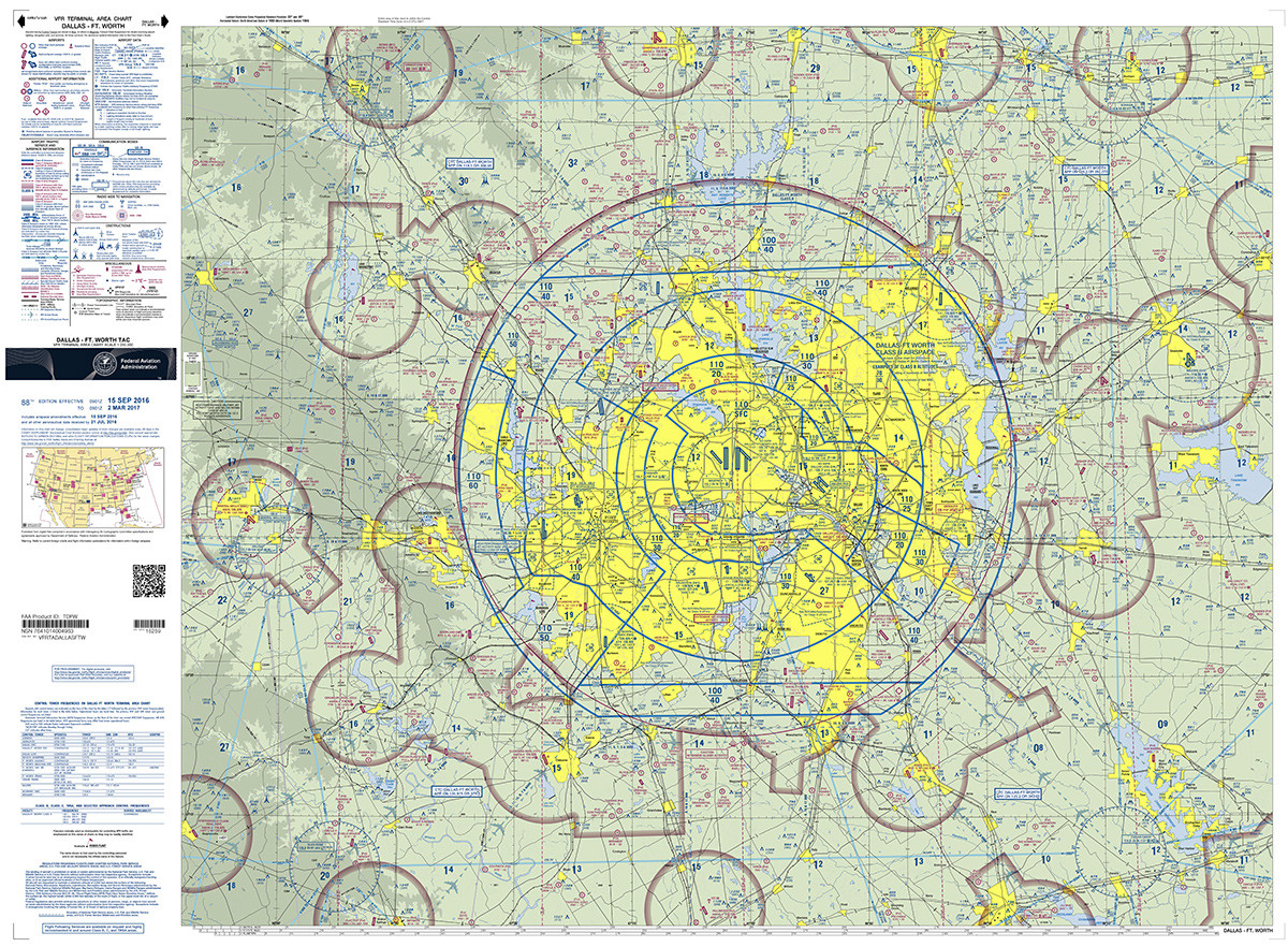 Terminal Area Charts (Folded), Folded Chart: Dallas/Ft. Worth (TDFW)