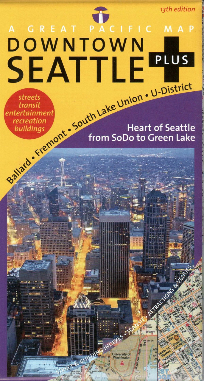 Downtown Seattle Plus Road, Recreation & Transit Map, 13th Edition