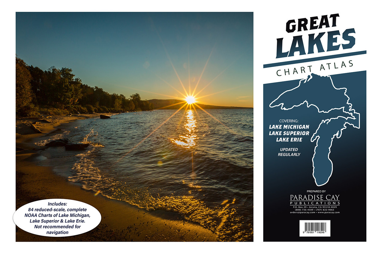 Great Lakes Chart Atlas (Lake Michigan, Lake Superior & Lake Erie) 12x18 Spiral-bound