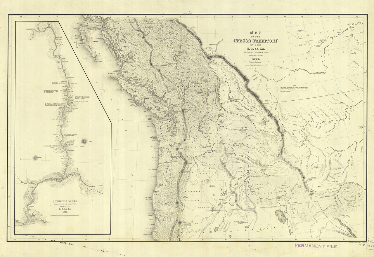 Historical Chart: Oregon Territory 1841 (36 x 25 inches)