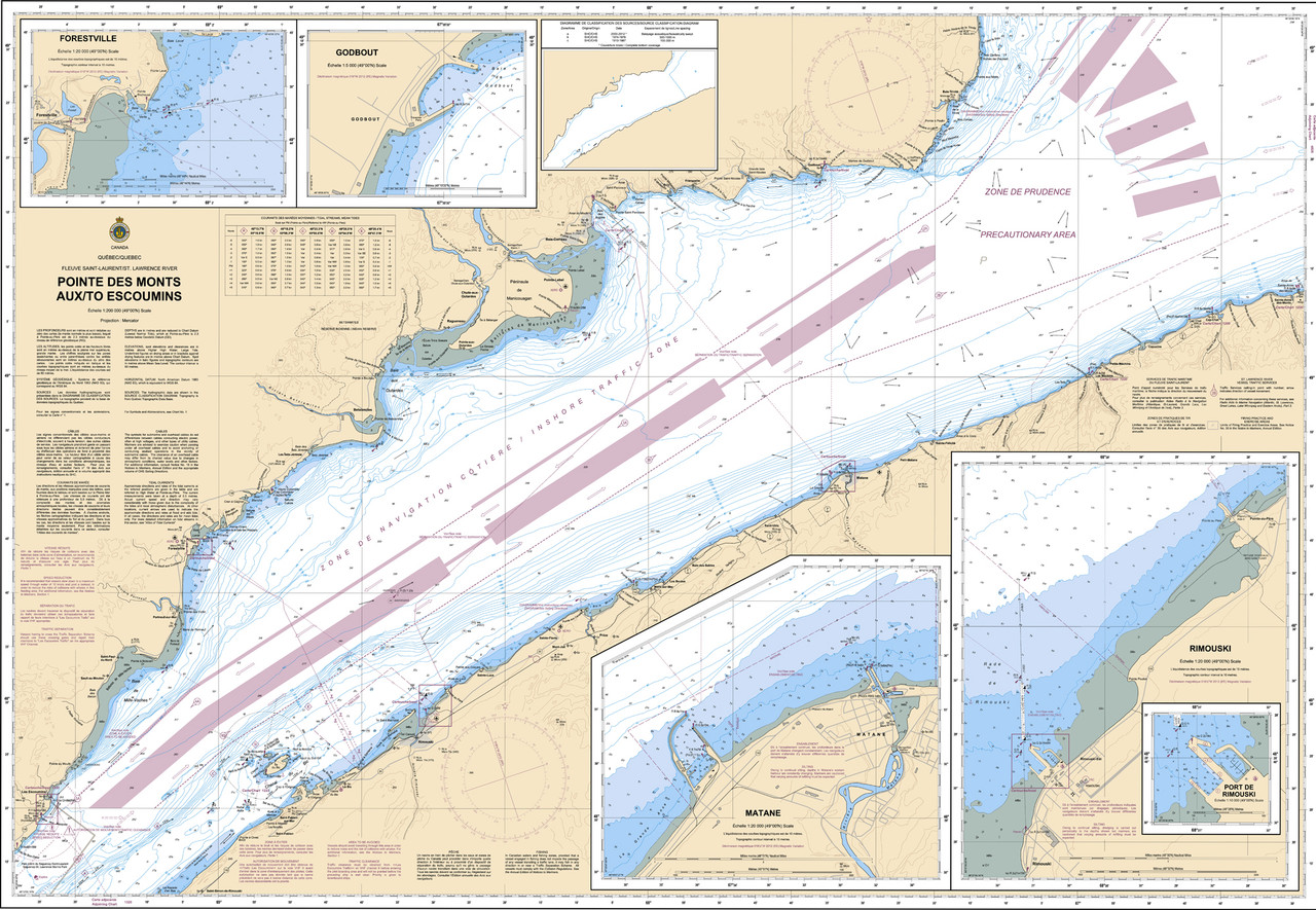 CHS Chart 1236: Pointe des Monts aux/to Escoumins