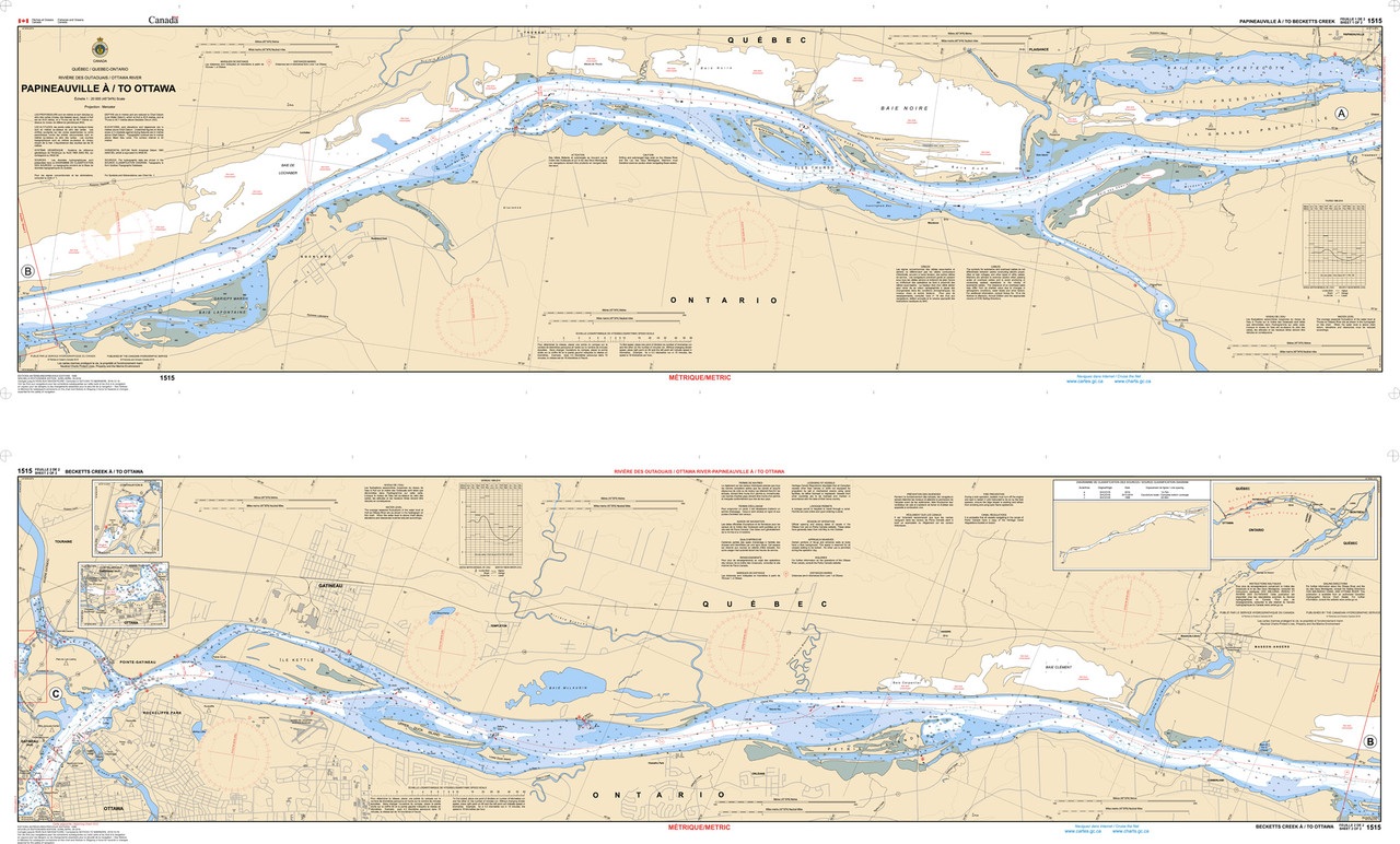 CHS Chart 1515: Papineauville Ã /to Ottawa