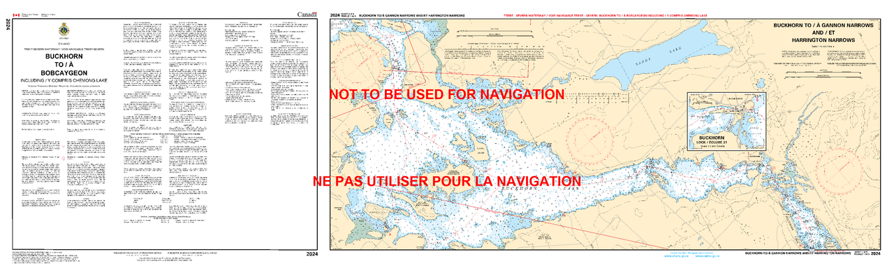 CHS Chart 2024: Buckhorn to/Ã  Bobcaygeon including/y compris Chemong Lake