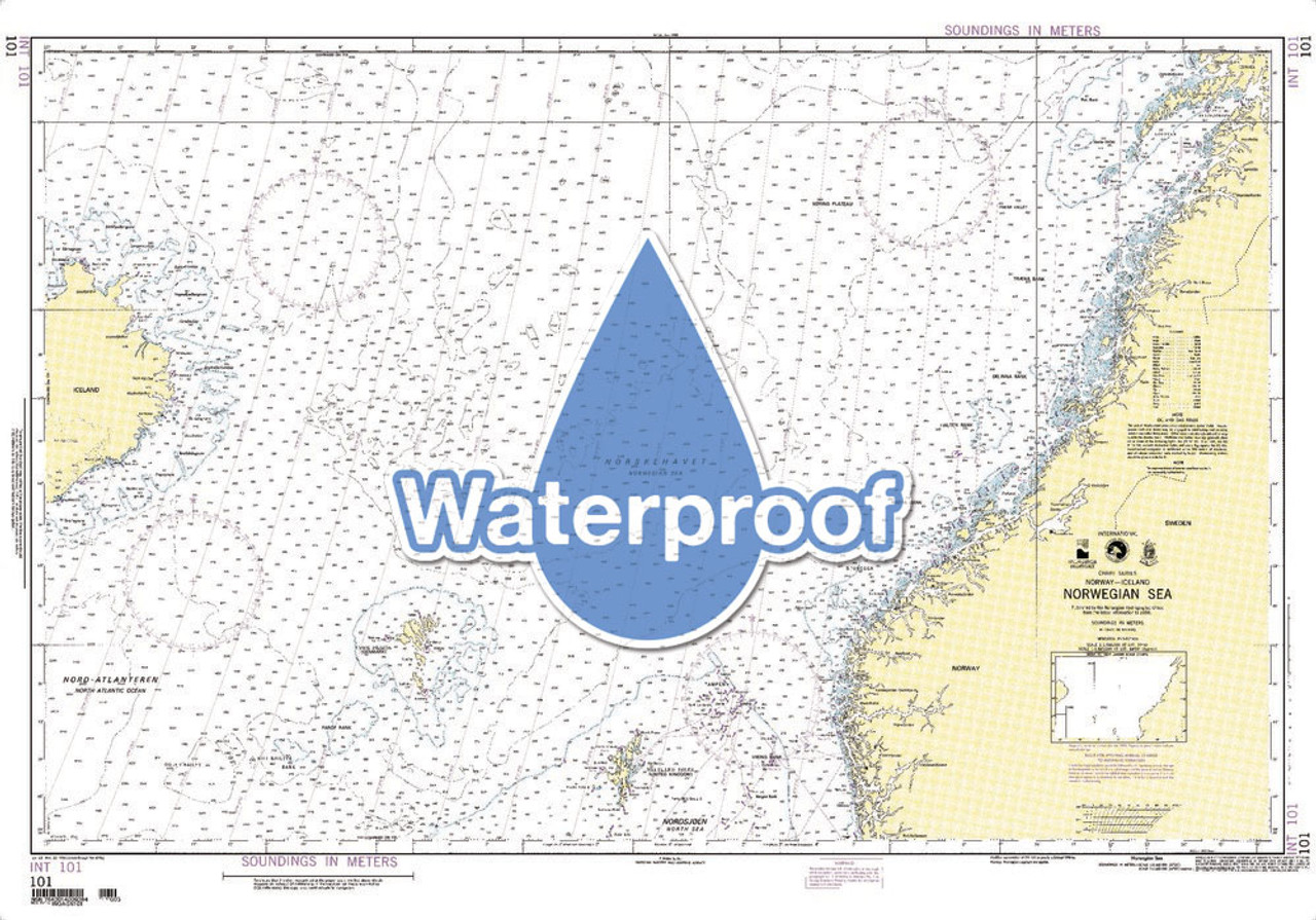 Waterproof NGA Chart 101: Norwegian Sea