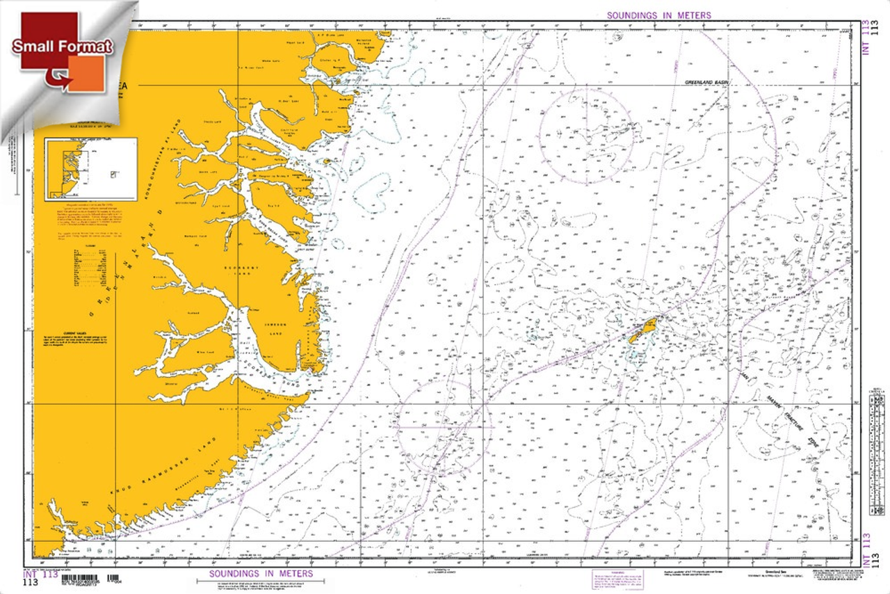 NGA Chart 113: Greenland Sea, Approx. Size 21" x 32" (SMALL FORMAT WATERPROOF)