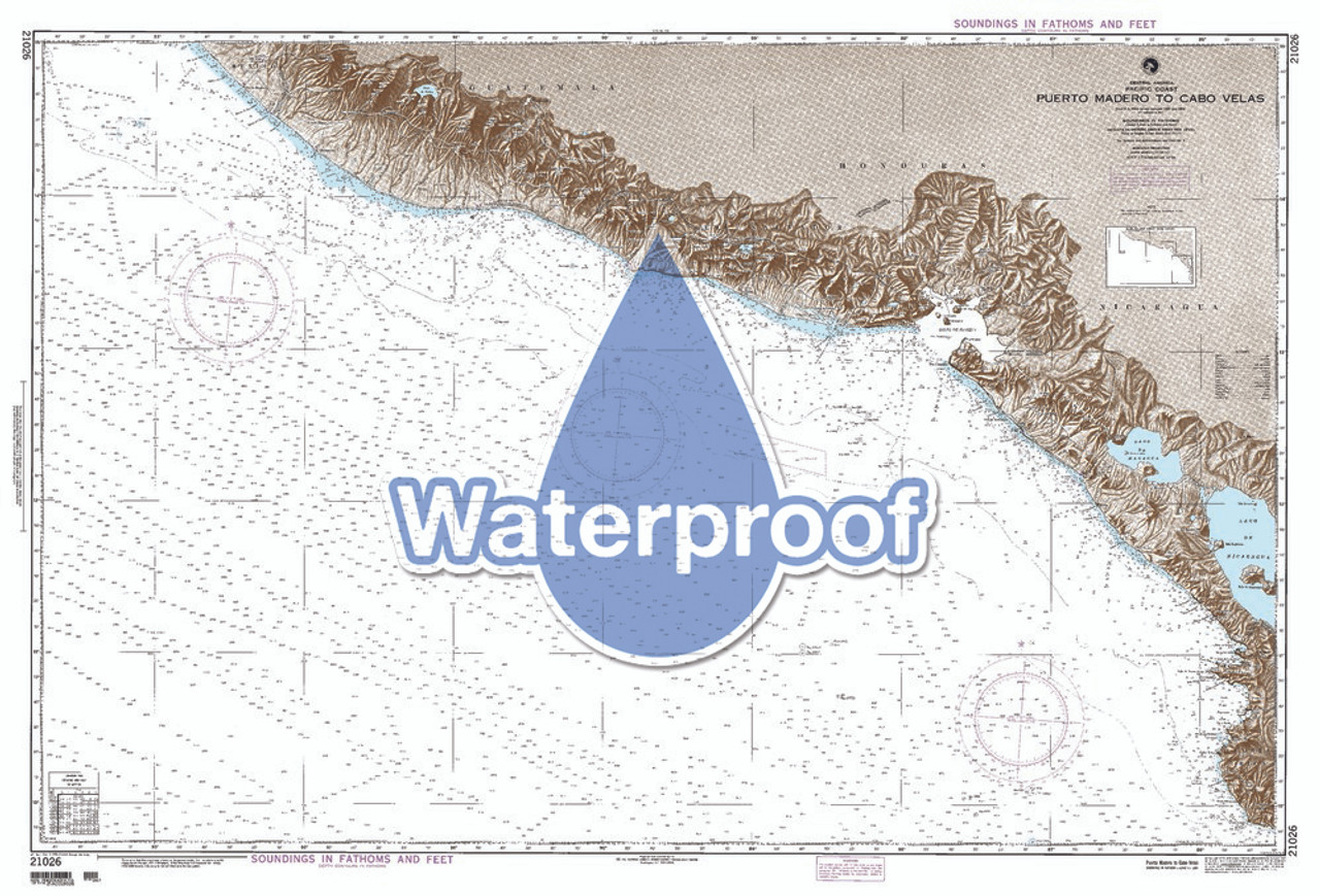 Waterproof NGA Chart 21026: Puerto Madero to Cabo Velas