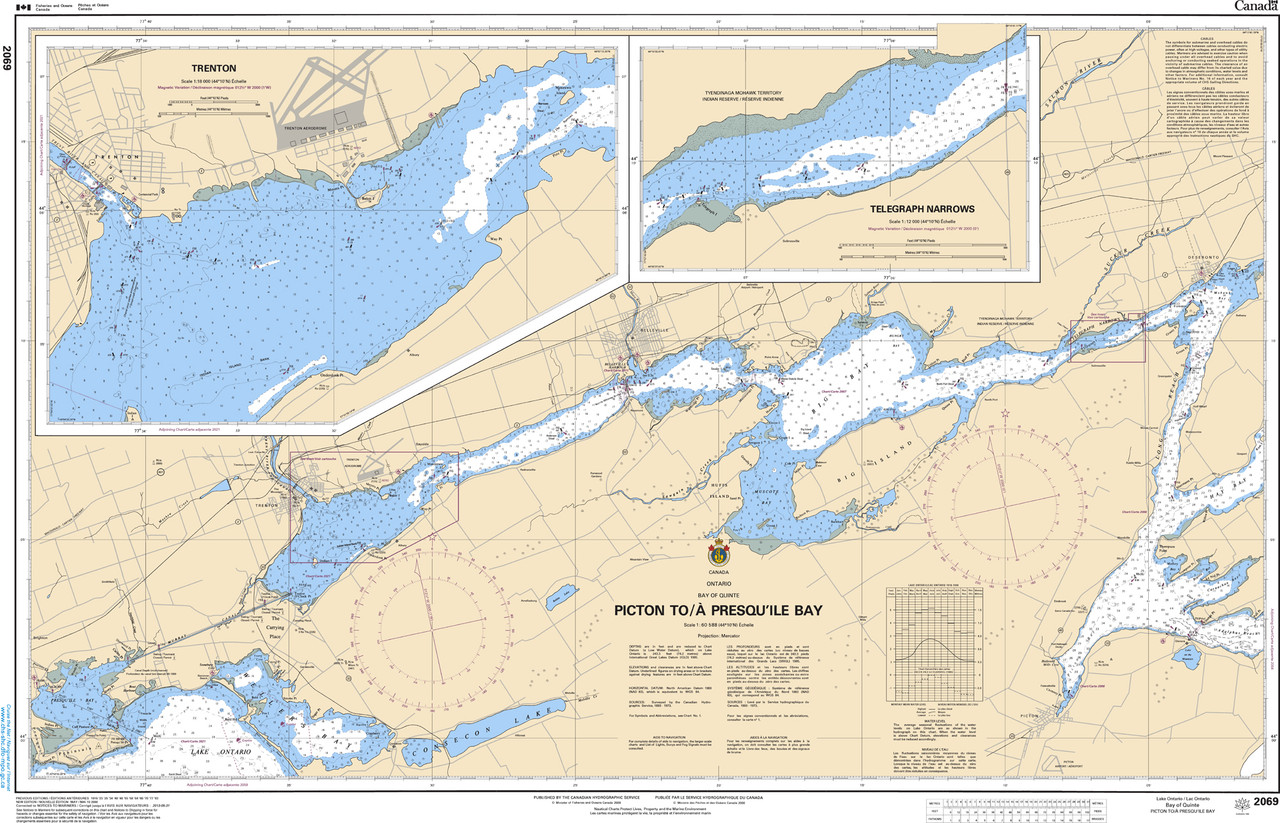 CHS Chart 2069: Picton to/Ã  Presqu'Ã®le Bay