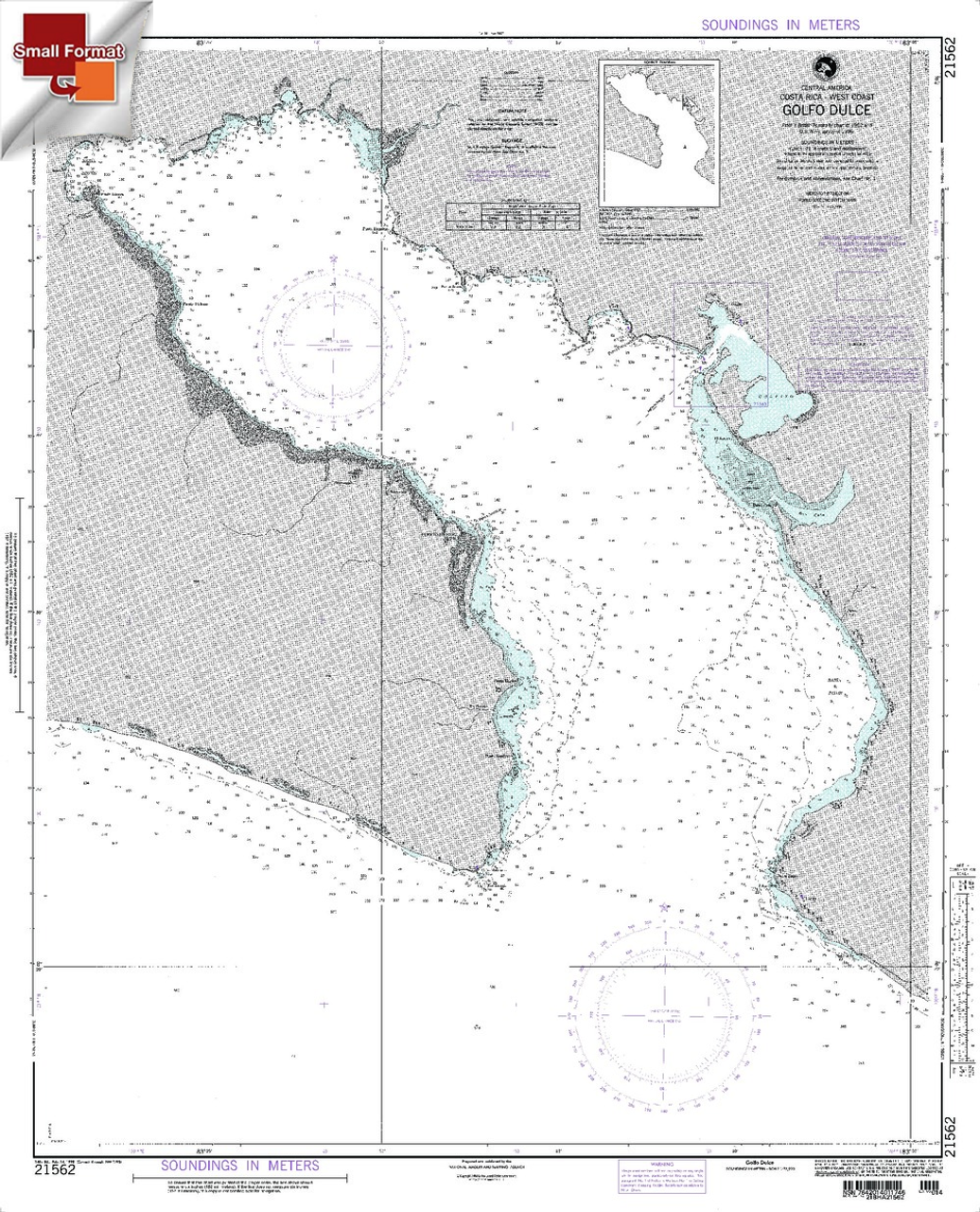 NGA Chart 21562: Golfo Dulce, Approx. Size 21" x 27" (SMALL FORMAT WATERPROOF)