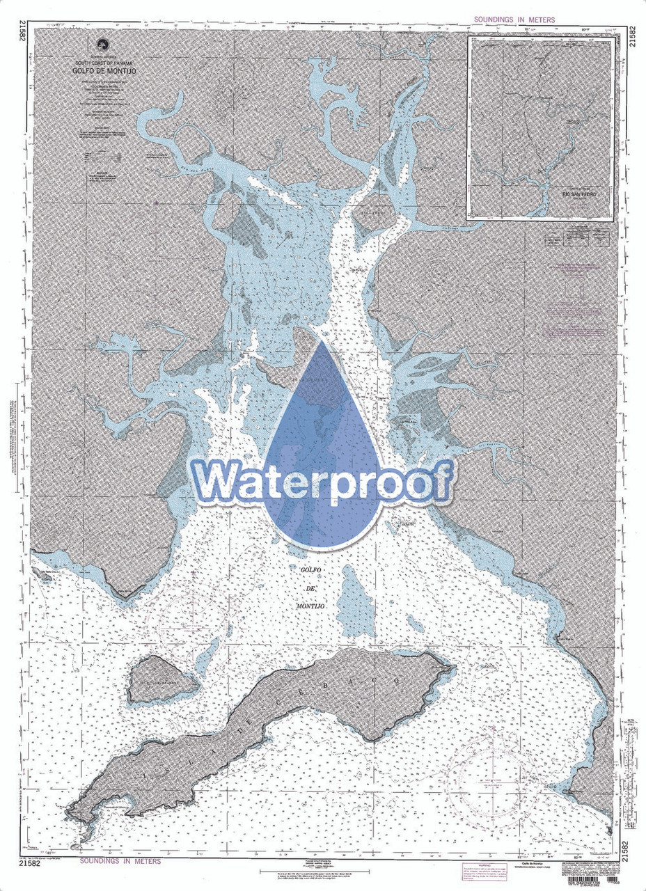 Waterproof NGA Chart 21582: Golfo de Montijo