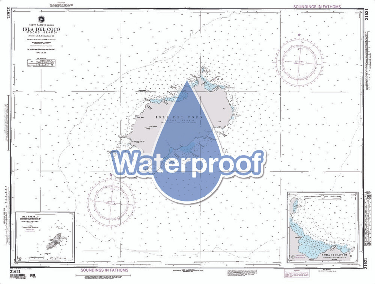 Waterproof NGA Chart 21621: Isla de Coco